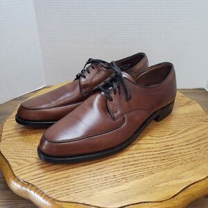 VTG Hanover Imperial Cognac Brown Leather Lace Up Dress Shoes Men's Size 10.5